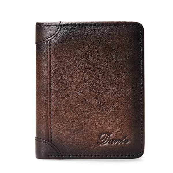 Mænd Læderpung RFID-spærrekortholder Travel Coin Purse Organizer Retro brown