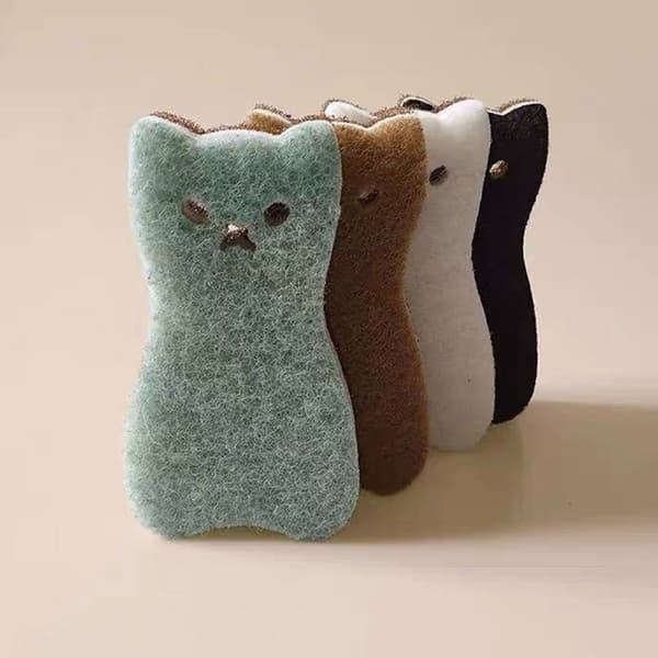 4-pack Kattsformade Svampar Absorberande, Håller Länge och Är Skonsamma