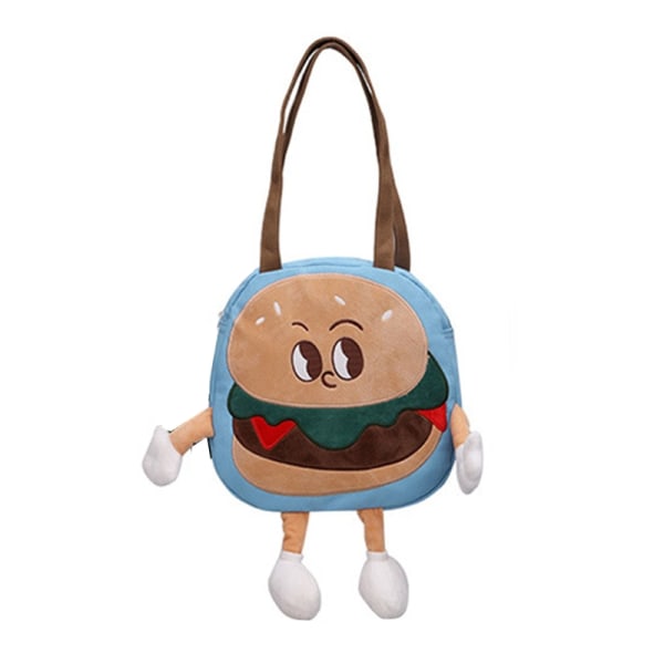 Funny Personality Handbag Hamburger Purse Holder Everywhere Bag med stropp Blue With feet