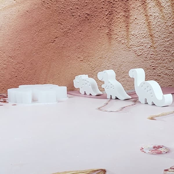 Gjenbrukbart silikon dinosaurformsett for DIY lyslaging og håndverk