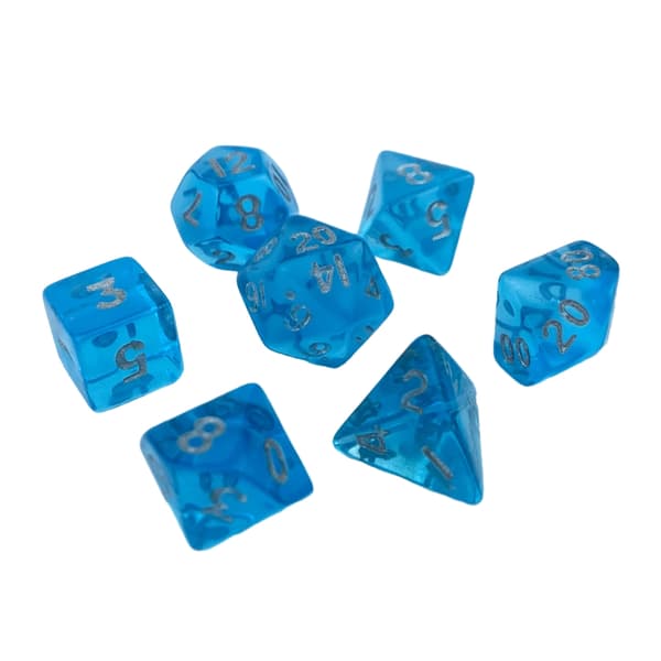 Bærbart Mini Polyhedral Terning Sæt Gennemsigtig Multi-Sidet Akryl Terning Dekoration 5