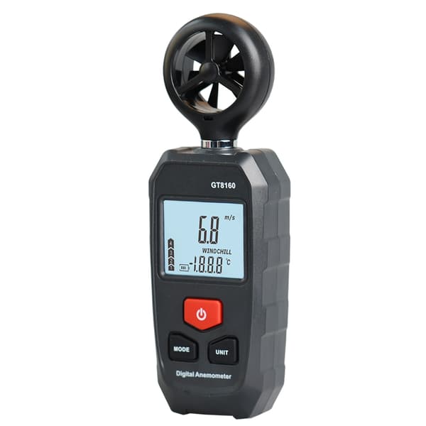 Lett håndholdt anemometer perfekt for værovervåking og VVS-testing