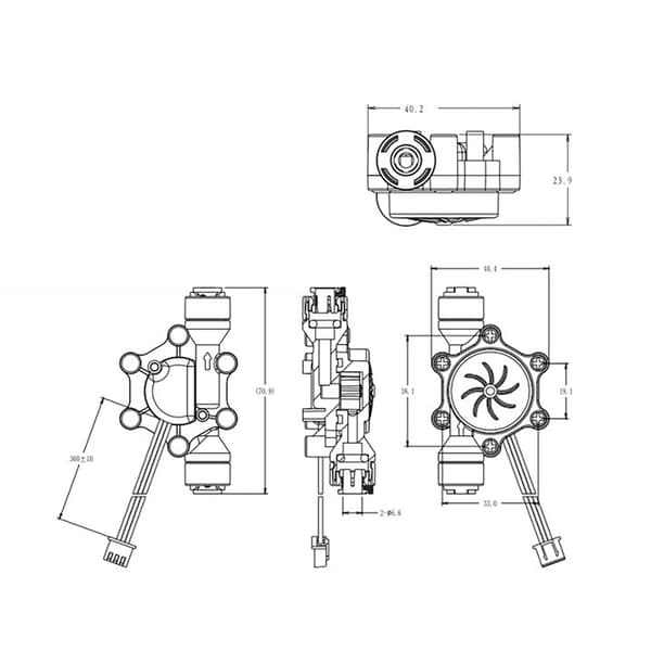 Hall Effect-sensorer Vattenflödesmätare för Vattendispenser Mätinstrument