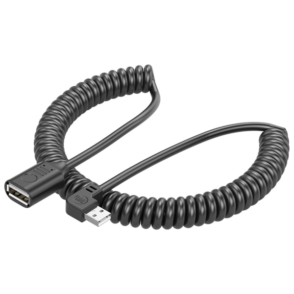 USB 2.0 hane till hona fjäder spiraler Flexibel spolad förlängningskabel kontakt för skrivare Kameror Mus dator null - Left side 1m