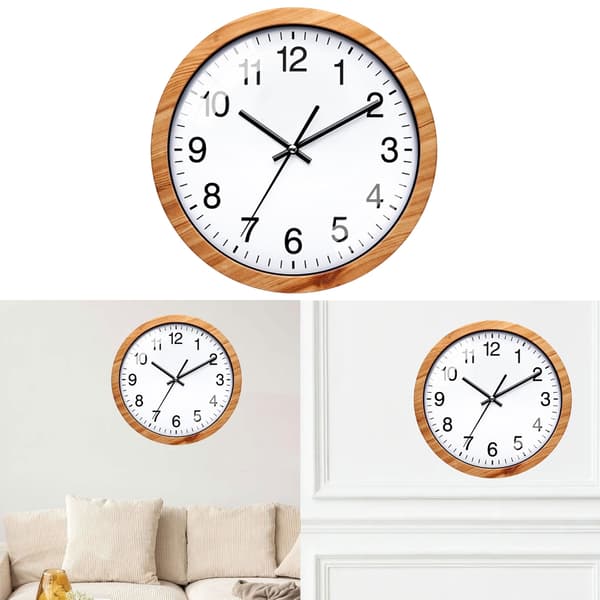 Minimalistisk 25 cm Träväggklocka för Vardagsrum eller Sovrum Kök