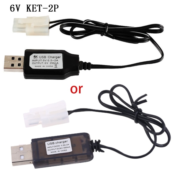 Ladekabel Batteri USB Oplader Ni-Cd Ni-MH batteripakke KET-2P stikadapter EL-2P/JST-2P/SM-2P 250mA udgang Legetøj Bil