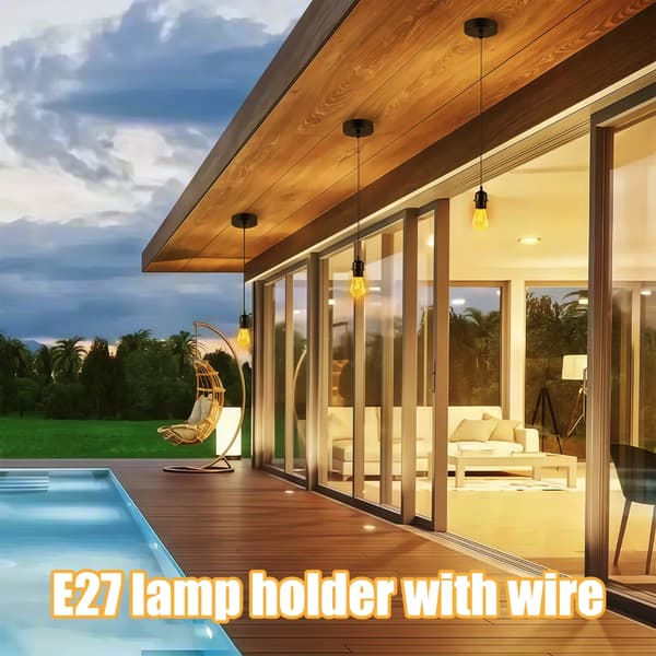 2 kpl Universaali E27 Kierrekantainen Lampunpidike Virtajohdolla LED-lampuille