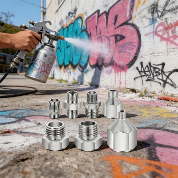 Universell sprutpistoladapterset 7 delar hög precision kopparnickel