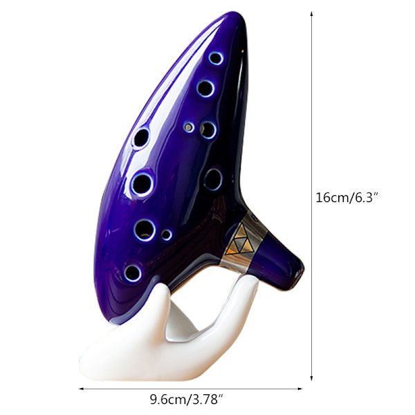 12-håls Legend of Ocarina i keramik för Time Flute Instrumentdelar A