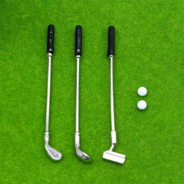 Minigolf Putting Green Gräsmodell Figurset Dockhus Sceninställning