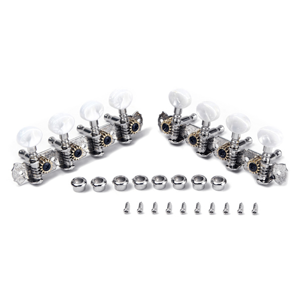 2 stk 4L4R maskinhoder strengestemmeskruer for 8 strengers mandolininstrumenter