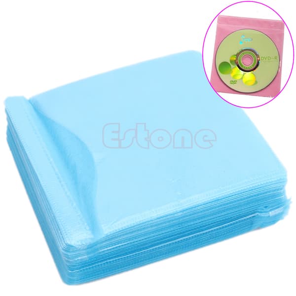 100 stykker PP Plastic CD DVD Sleeves Konvolutholder til etui Organizer Pouch