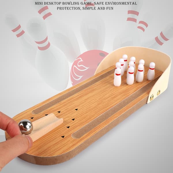 Mini Bowling Spilsæt Bordmodel Bowling Spil Skrivebords Bowling Legetøjsgave