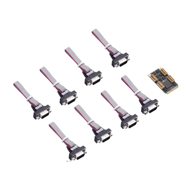 8 seriella portar Styrkort Mini PCIe DB9 RS232 Adapter Mini PCI-E COM-kort 15 KV ESD-skydd EXAR 17V358 Chip