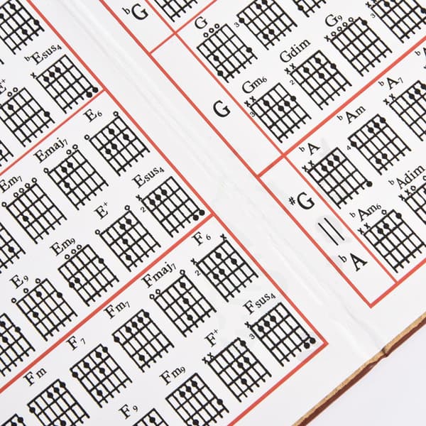 Gitarrackordsbok Diagram PU Läder 6 Strängar Pocket Gitarrackord Tabulatur