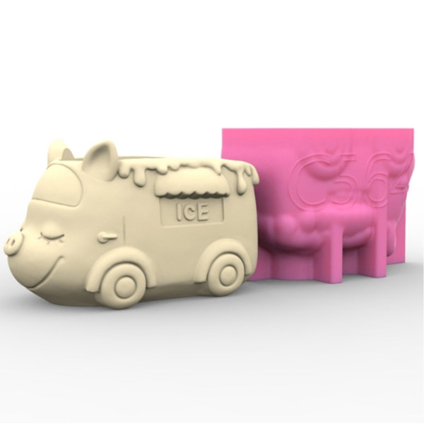 Tee itse mold silikoni mould Eläimen muotoinen silikonimateriaali betonihartsikukkaruukkujen valmistukseen B