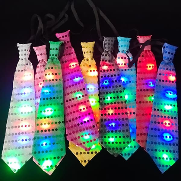 10 st LED-slipsar som lyser upp, glödande slips, lysande slips, blinkande slips