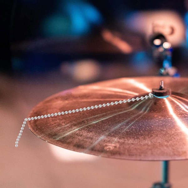 Cymbalkedja för Drum Jazz Kit Trummor Tillbehör Slagverksinstrument Delar Silver