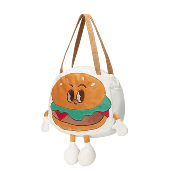 Funny Personality Håndtaske Hamburger Pung Holder Everywhere Taske med rem White With feet