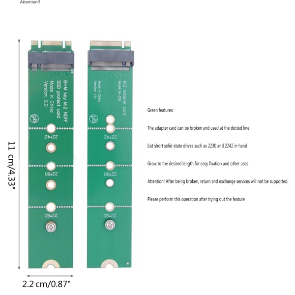Professionell M.2 SSD-adapter för högfrekvenstestning Ingen drivrutin behövs Black - SATA