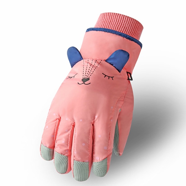 Barn Barn Vantar Vattentäta handskar för Ski Pojkar Flickor Snow Thermal vantar Red