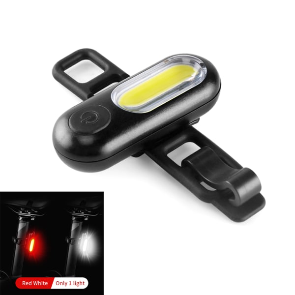 Säkerhetsvarningslampa USB uppladdningsbar set Kraftfull cykelstrålkastare Lätt att installera för bergscykling på landsväg Red and white light