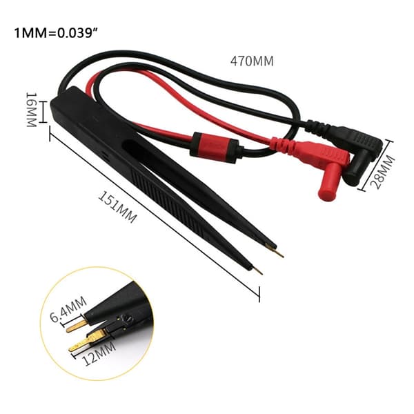 SMD Chip Test Lead Meter Probe Bärbar SMD SMT Chip Testklämma för Multimeter