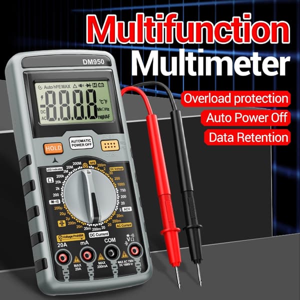 Multimetertestare Handhållen Digital Multimeter Ohm Spänningsmätare