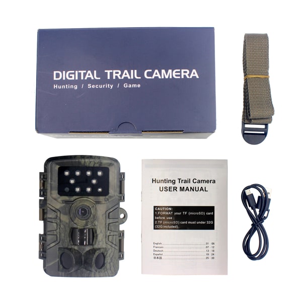 Jaktvideokamera 2000W 20MP 1080p Trail Farm Home Security 0.3s Trigger for Time Wildlife Hidden Photo Trap Surveillance