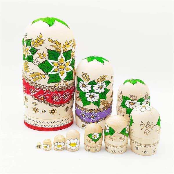 Matryoshka Rysk Docka Trädockor Set 10 Lager Interaktiv Lekstund