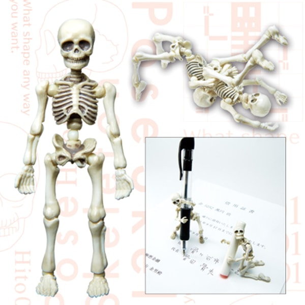 Miniskelett Actionfigur Halloween Inomhusdekoration Mänskligt skelett busrekvisita Nyhet Fest Hemsökt rum Skrivbordsdekor null - B