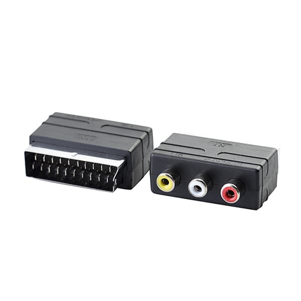 Stabil Forbindelsesadapter Sort SCART AV Konverter Sort