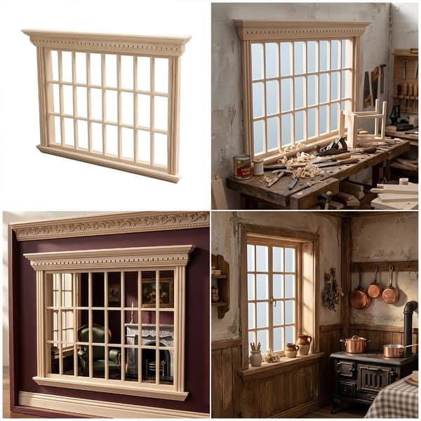 1:12 Mini Vindue Miniature til Husrum Styling og DIY Layouts