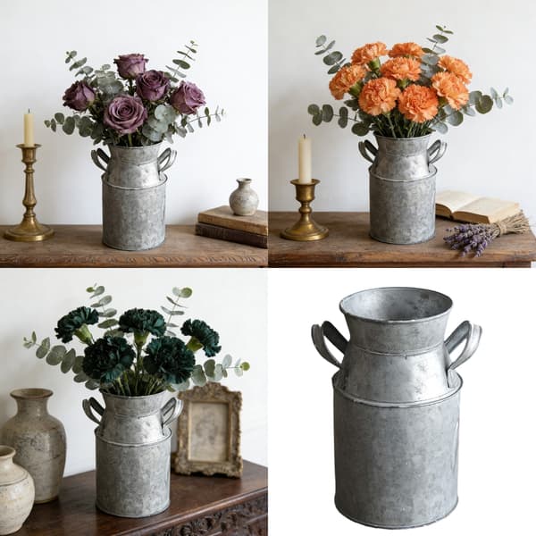 Kande Vaser Metal Rustikke Vaser til Tørrede Blomster Rustikke Mælkekander Vaser