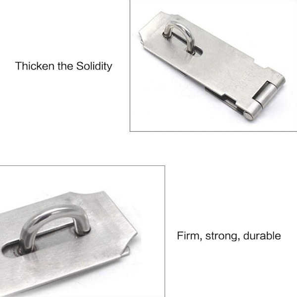 Ruostumattomasta teräksestä valmistettu suojavaja Tukeva ja luotettava Shed Lock Hasp Door Riippulukko Hasp 2 set koti- ja yrityskäyttöön null - 4 inches