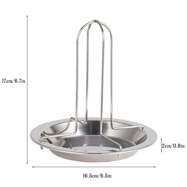 Kyllingholder Vertikal Stekeovn Stativ Kylling Stekeovn Stativ Pan for Grill Ovn BBQ Silver