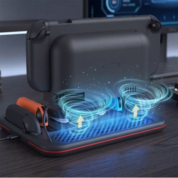 Universal opladningsdock med køleventilator ABS til Gaming Switch2/1/