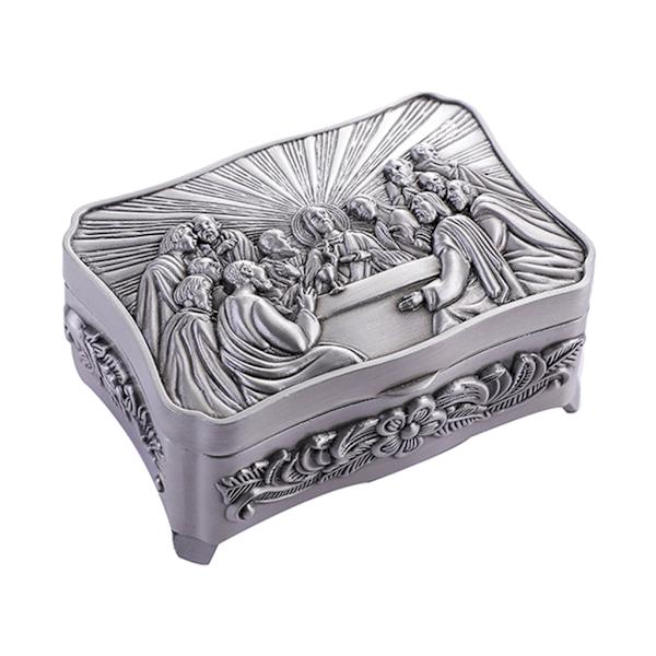 Katolsk kristen rosenkrans Tiny Trinket for Case Desktop Organizer Box Födelsedag G