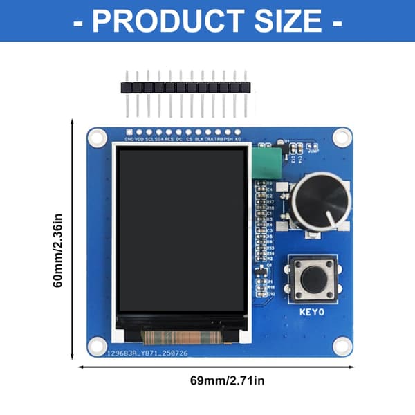 EC11 Rotary Encoding Integreret 2-tommers TFT LCD Display Modul IIC SPI