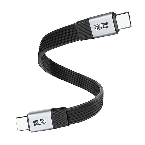 Forlengelseskabel 240W Hurtiglading USB C-kabel 80 Gbps dataoverføring støtter
