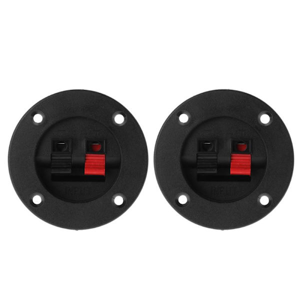 2 paket Push Release Anslutningsplatta Stereohögtalare Terminal Strip Block 2 Position 4-vägs förstärkare fjäderkoppling