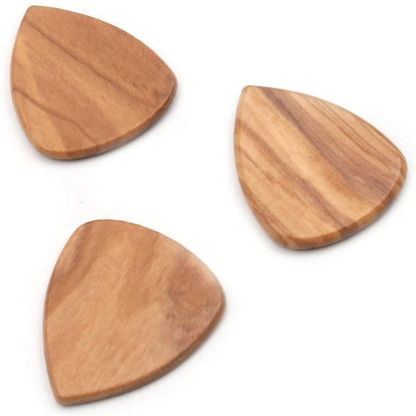 Plektrumboxhållare för gitarr, musikinstrument med 3-pack träplektrumset