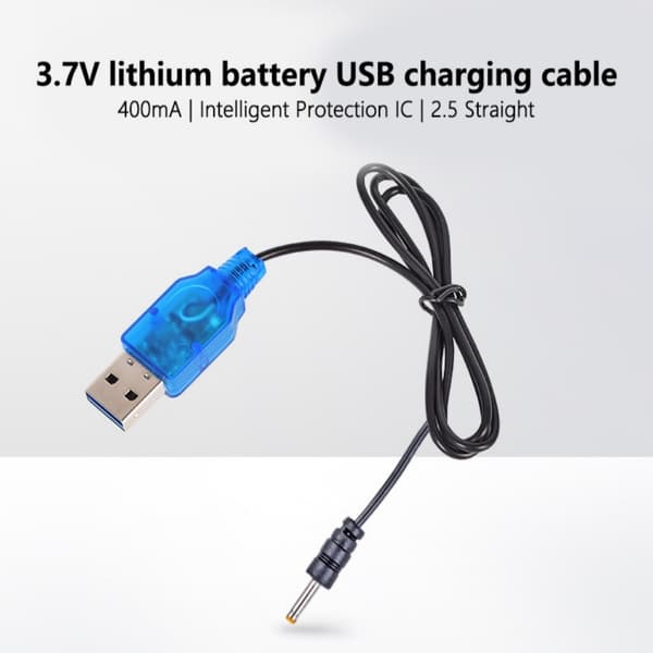 3.7V 2.5mm til USB-lader USB til DC2.5mm kabel for RCCar og WiFi-droner