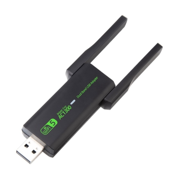 WiFi trådlöst nätverkskort USB 1300Mbps 2,4GHz 5GHz dubbelbandsadapter med antenner för bärbara datorer Minidonglar