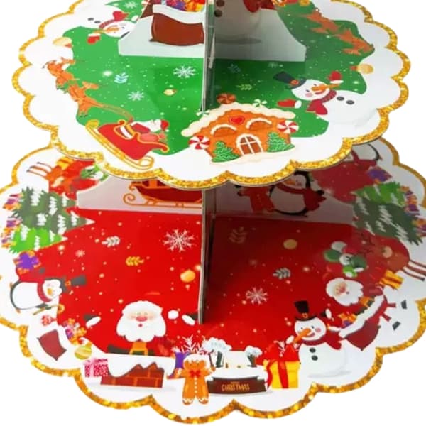 Juledessertstand Hurtig Samling Multi-lags Cupcake Serveringsbakke