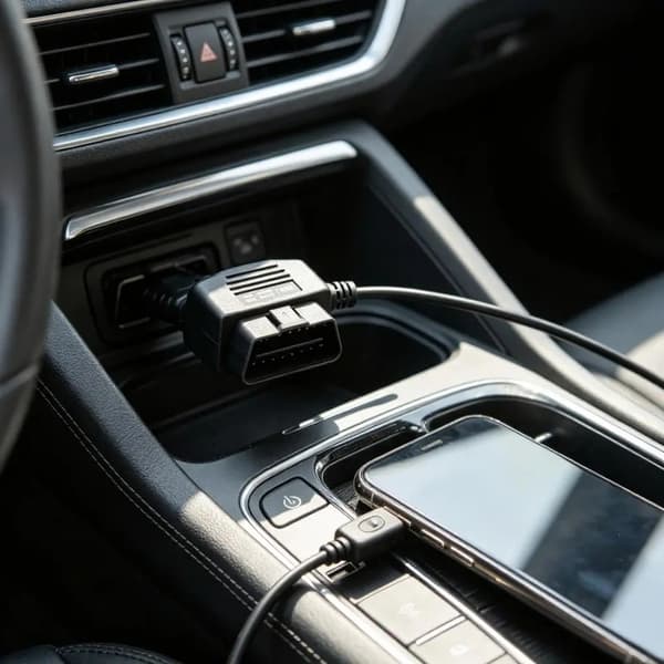 OBD II USB-strømadapterkabel egnet for bilkamera og telefonlading