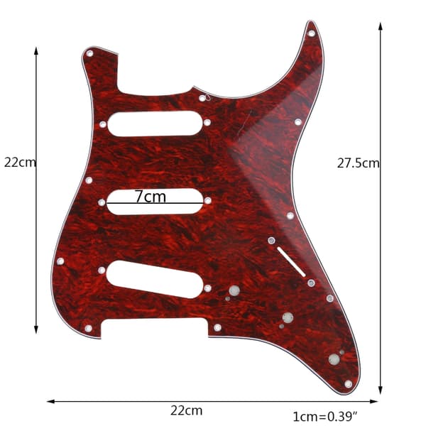 Rød Skildpadde Shell Pickguard 3 Lag Scratch Plates Til Bas PB Guitar