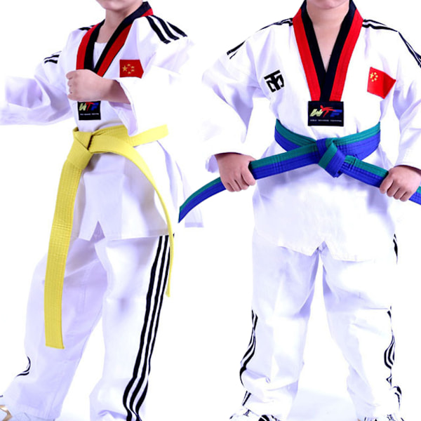 Professionell Taekwondo Bälte Karate Judo Dubbel Wrap Kampsport Stripe Sport Yellow