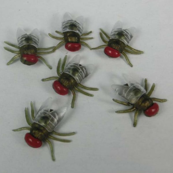100 st falska flugor plast halloween simulerade insekt fluga insekter skämt leksaker prank Black
