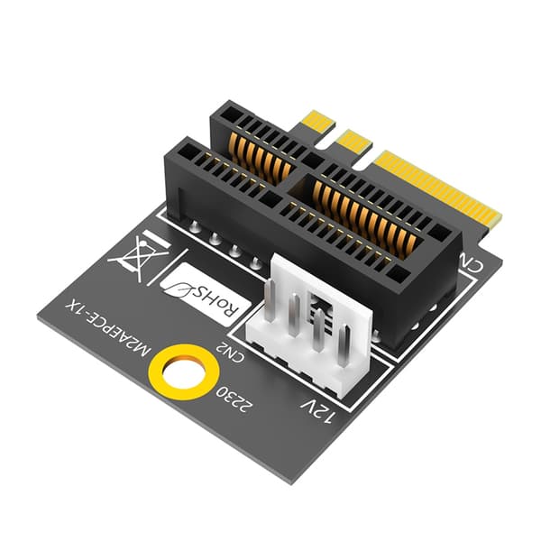 M.2 Key A+E Key Interface til PCIE 1X Slot Adapterkort 4PIN Strømkabel